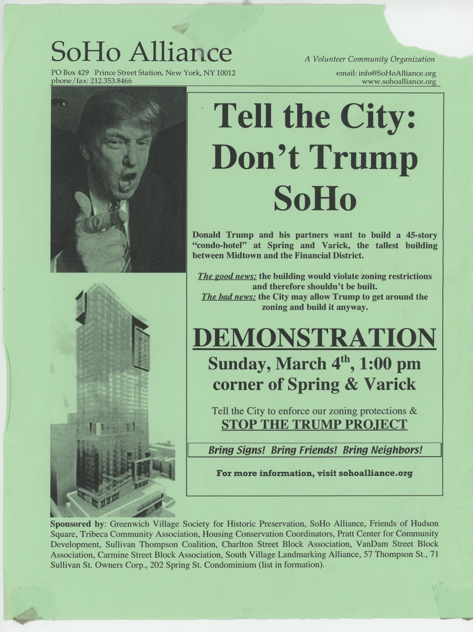 Tell the City: Don't Trump SoHo ca. 2006