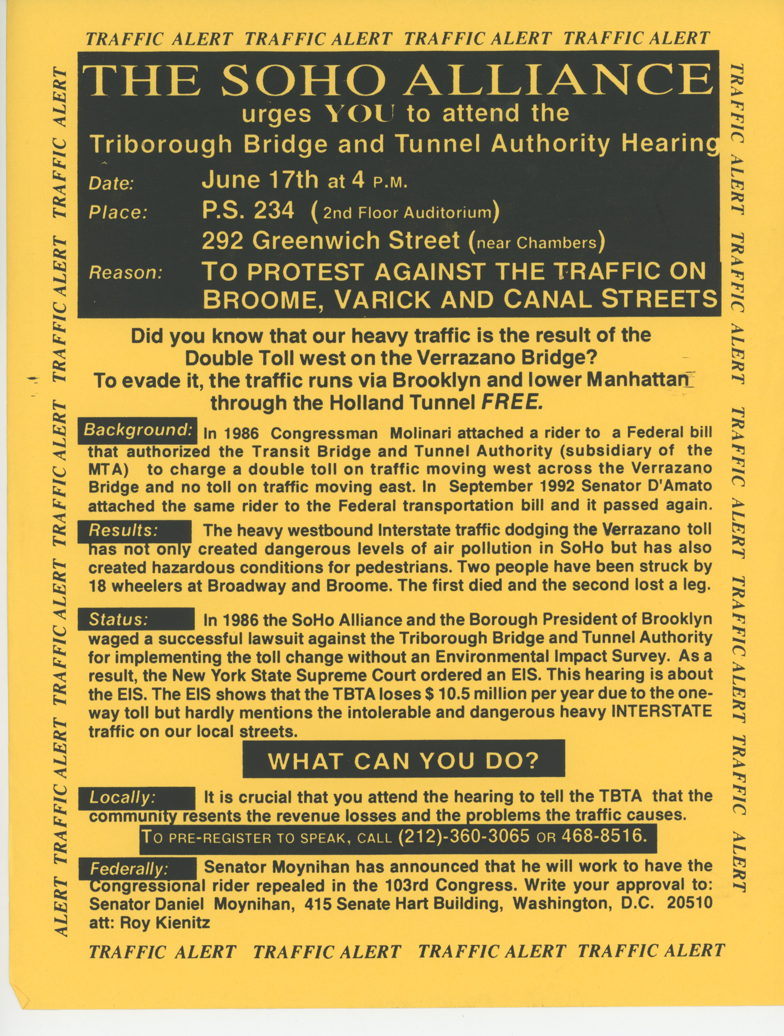 SoHo Alliance Triborough Bridge Hearing Flyer (n.d.)