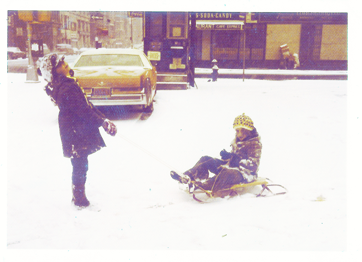 Children Sledding in SoHo Parking Lot 1970s