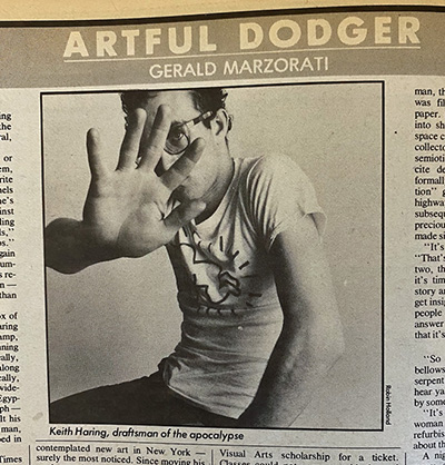 A photo from Gerald Marzorati's 1981 story on then emerging artist Keith Haring 