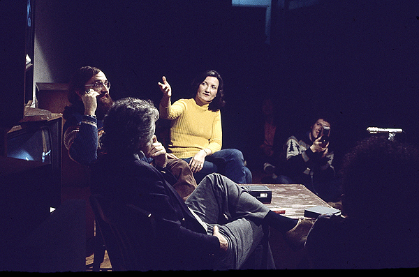 Video artist Ingrid Wiegand giving a lecture for Artists Talk on Art (1974)