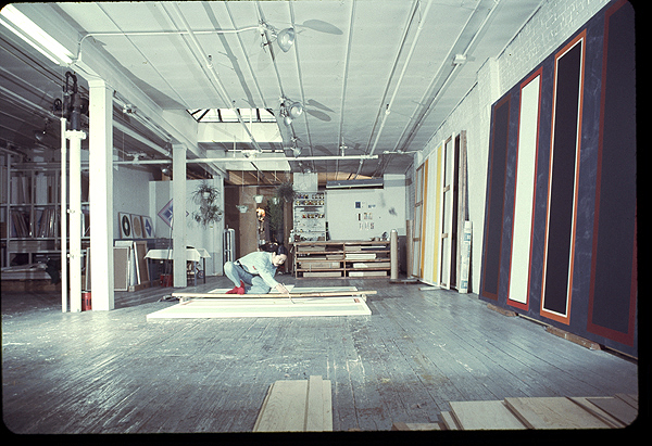 Norbu Fukui,a SoHo painter, works in his loft (1975)