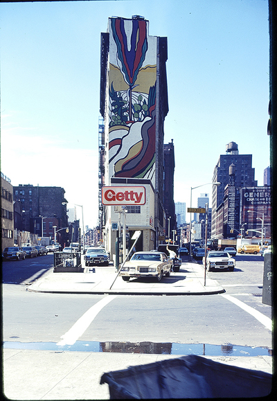 Mural at the intersection of Lafayette, Bleecker, and Mulberry (1975)