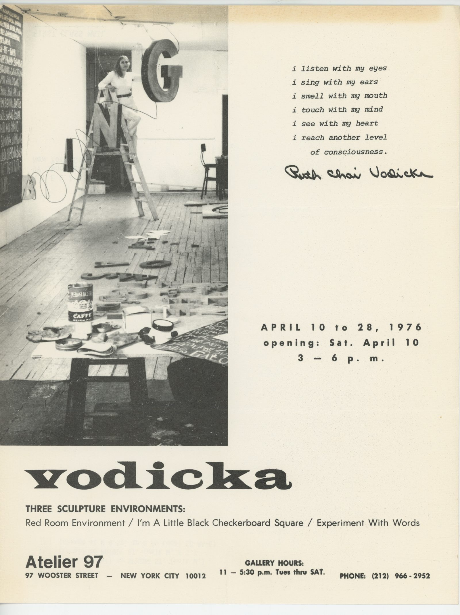 Vodicka at Atelier 97 Exhibition Announcement (1976)