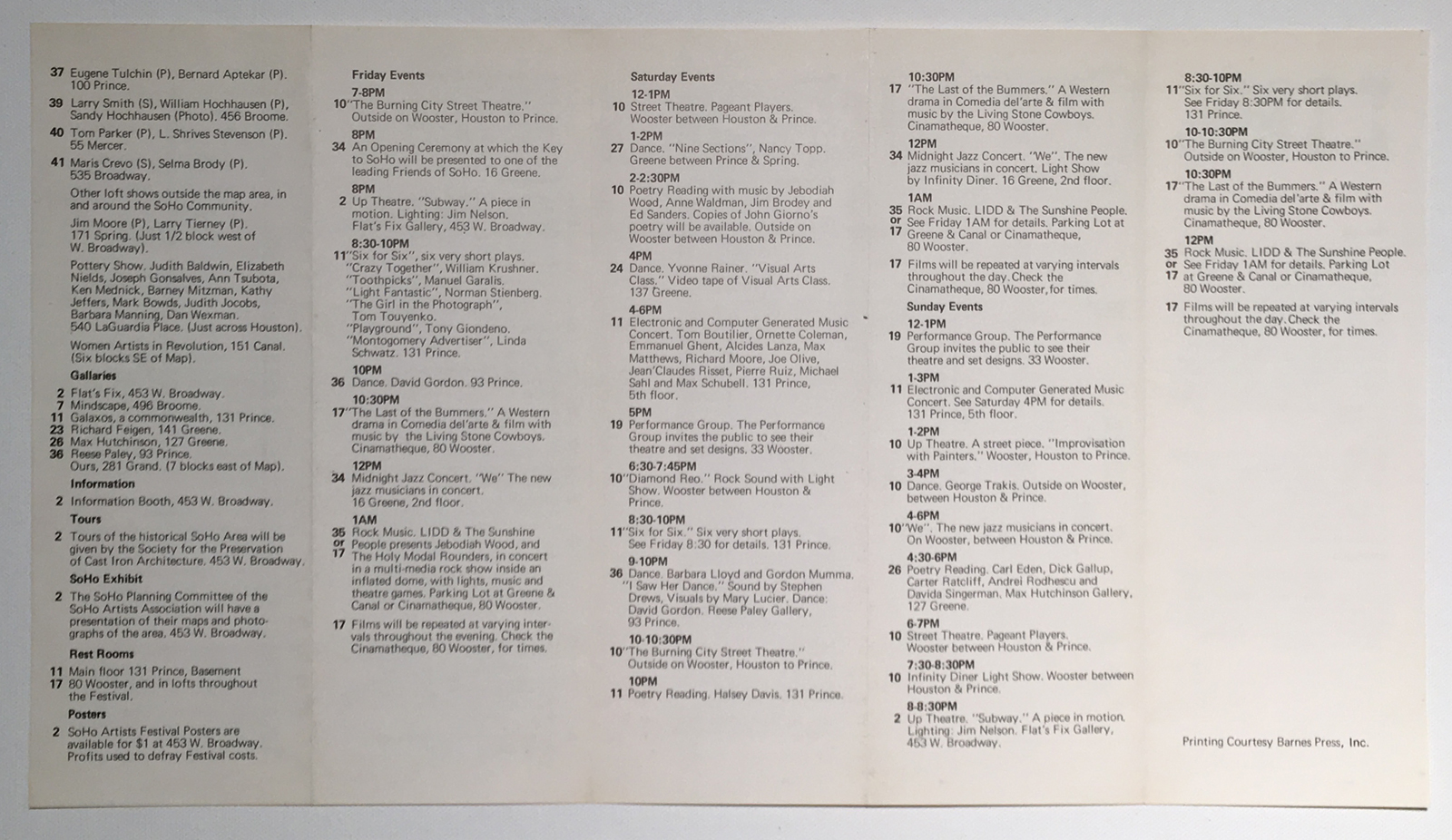 SoHo Artists Association SoHo Artists Festival Guide #2 (1970)