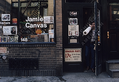 Jamie Canvas store in Soho, 1976 / Robin Forbes, photographer. Robin Forbes' slides of Soho, Archives of American Art, Smithsonian Institution.