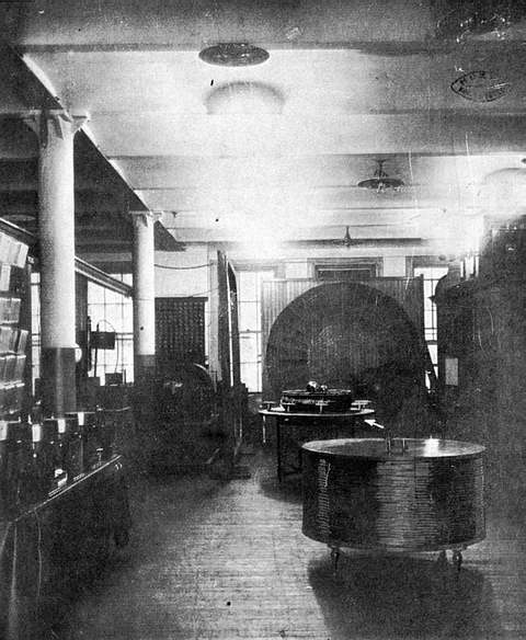 Main room of Tesla’s laboratory at East Houston Street. From http://blog.world-mysteries.com/wp-content/uploads/2013/02/Tesla_fig06.jpg