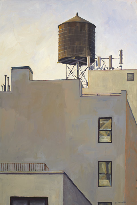 A paining of a water tower by Sophie M.J. Cooper (image: Sophie Cooper)