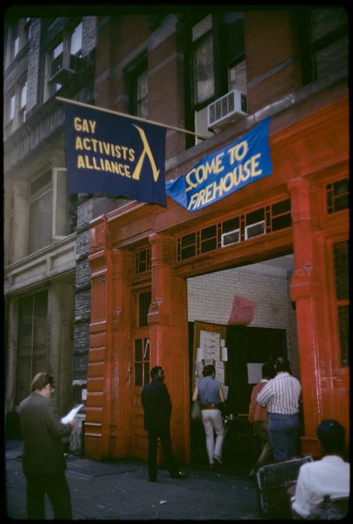 Gay Activist Alliance Firehouse exterior, 1971 (photo: Diana Davies, NYPL Digital Collection)